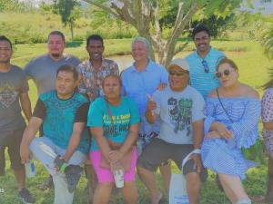 Visit to Bulaccino Farm to learn more about Agritourism in Fiji with PIFON and CTA team members. (Manoj first from right in the back row)