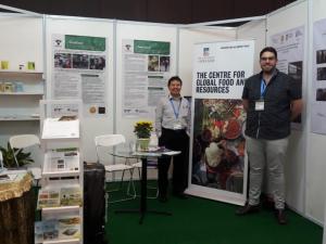 Jack Hetherington (right) and Dr. Endang Romjali (left) attending the ACIAR-ICARD booth at the Indo Livestock Expo, show casing resources developed by the IndoDairy project. Photo: ICARD