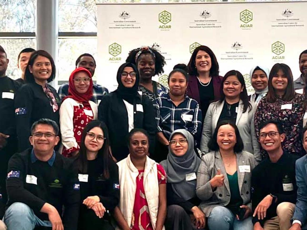 ACIAR JAF Fellows group photo with Prof Wendy Umberger, the ACIAR CEO