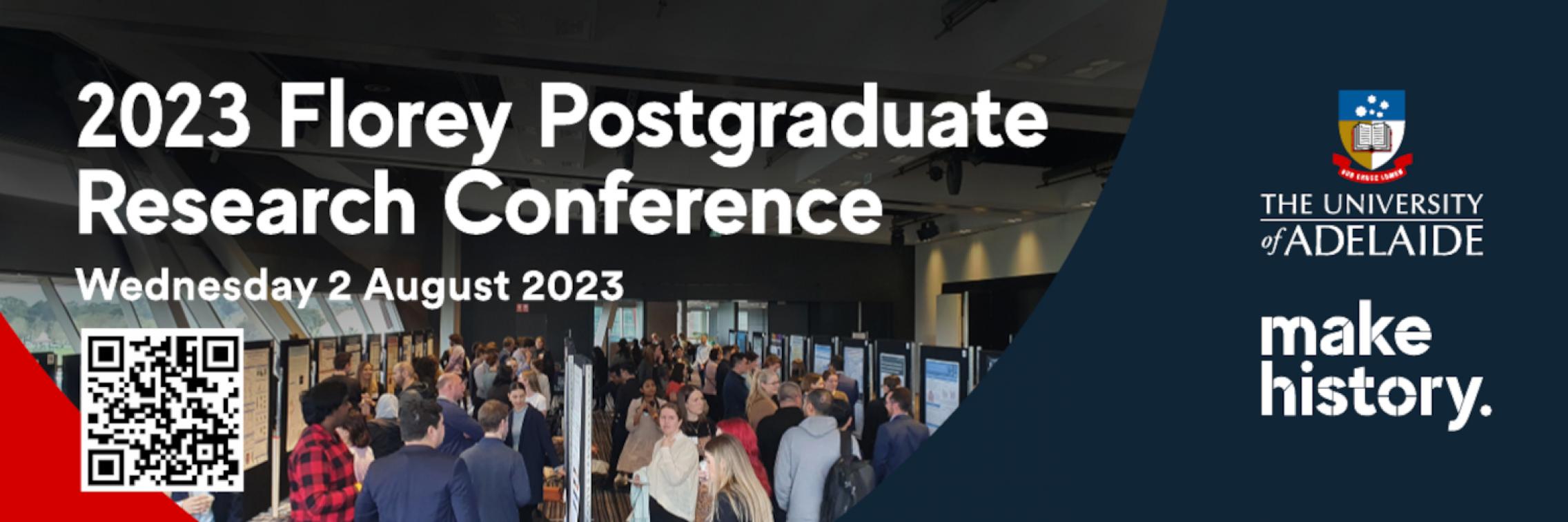 A banner image for the 2023 Florey Postgraduate Research Conference