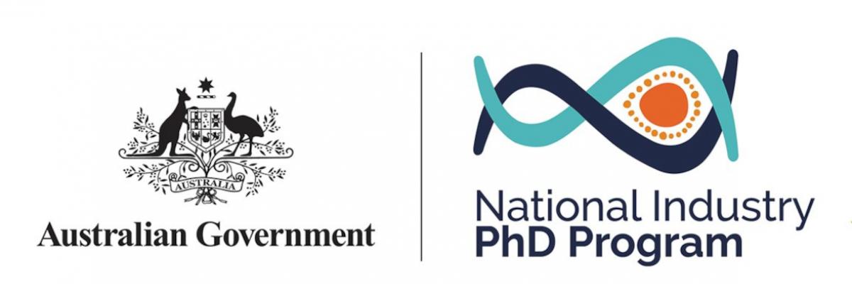 Logos for the Australian Government and the National Industry PhD Program