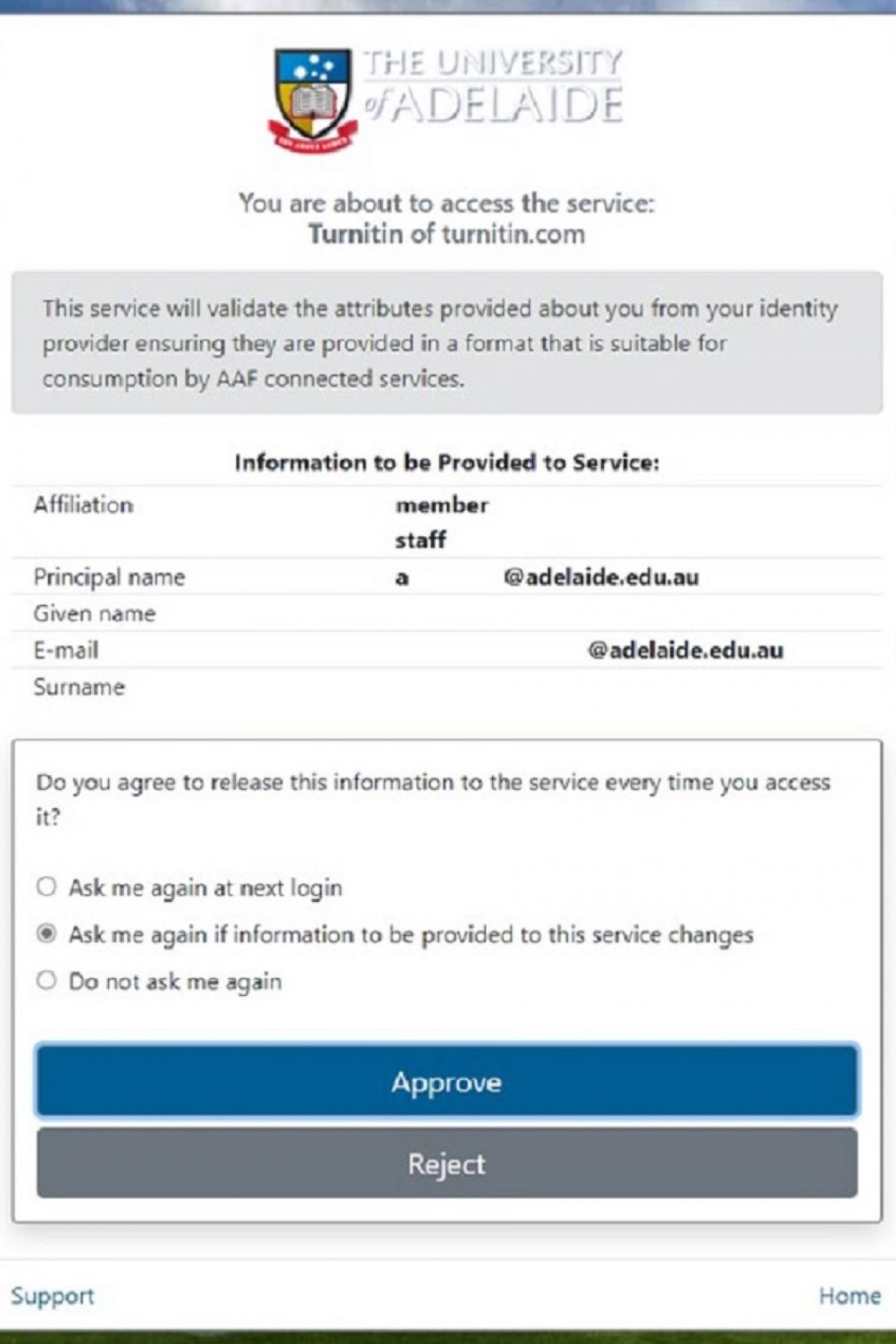 iThenticate login approval