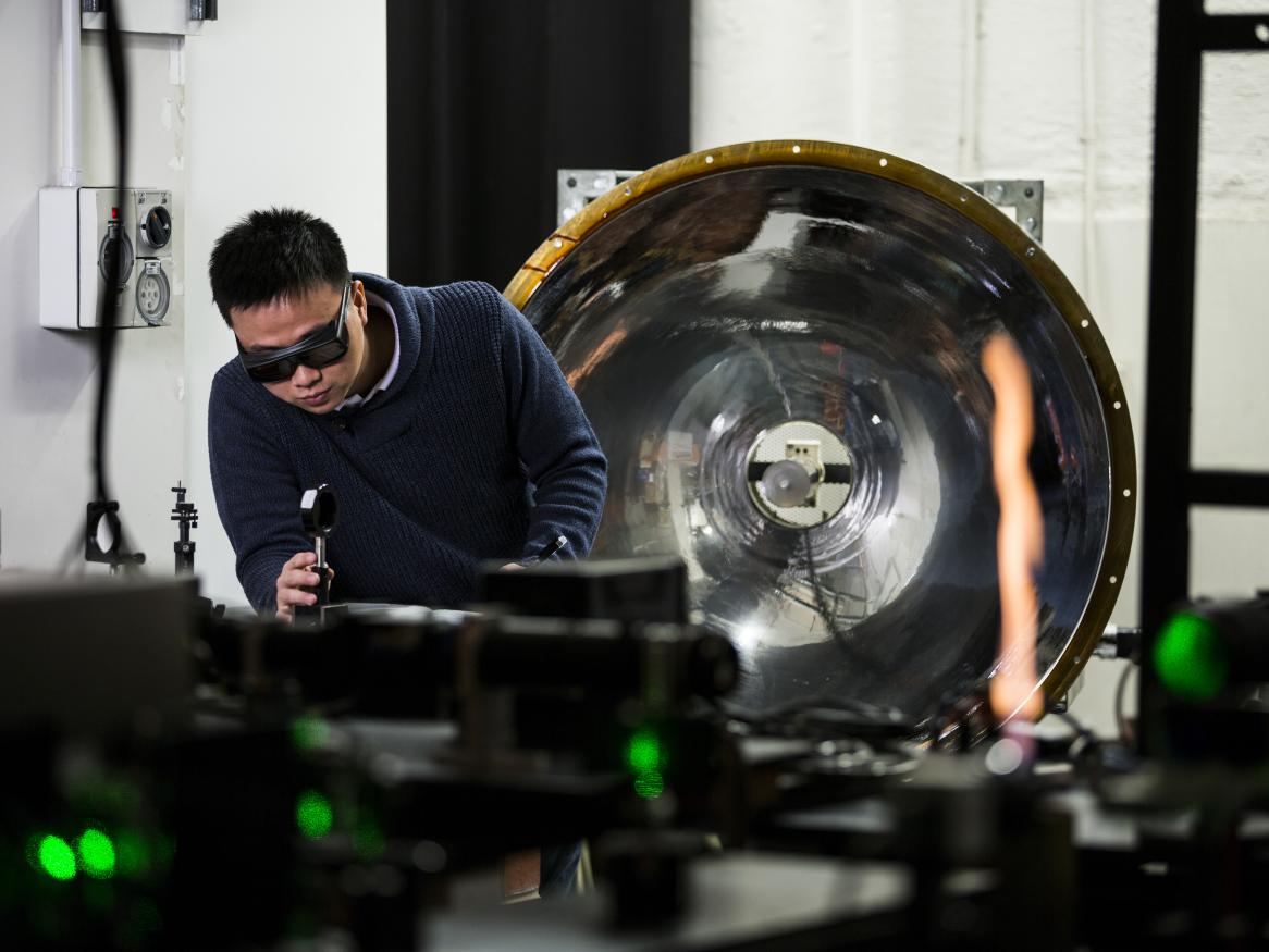 PhD and researchers in the Tech lab, researching sustainable energy.  