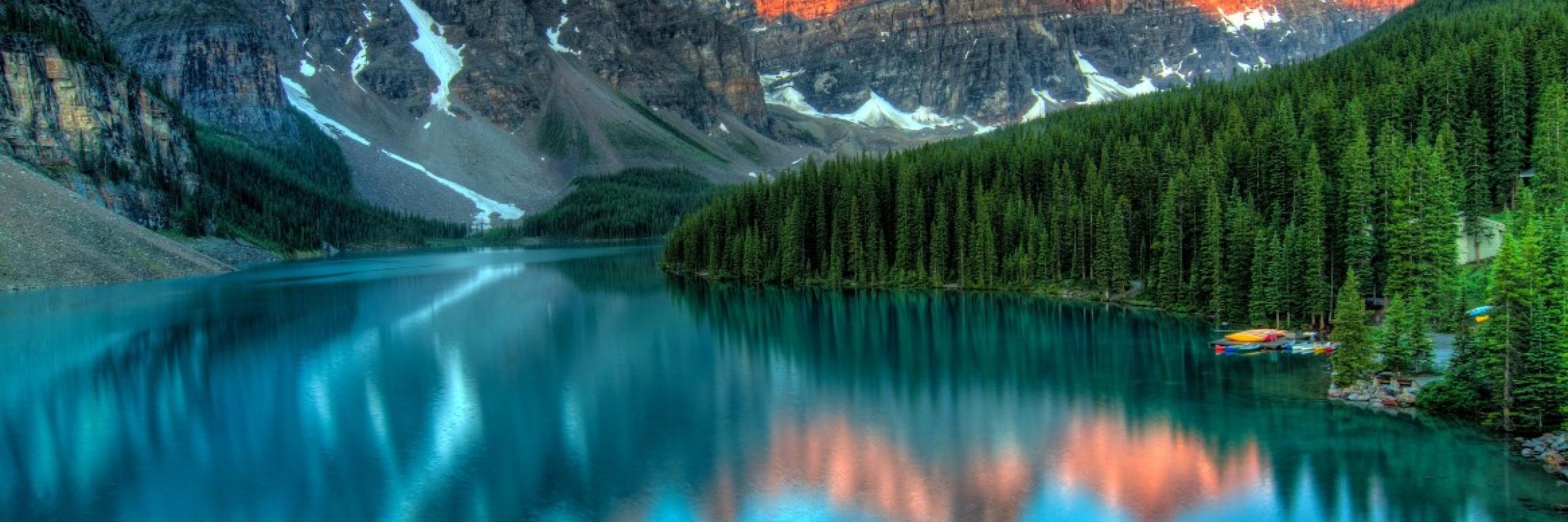 calm river running into mountains