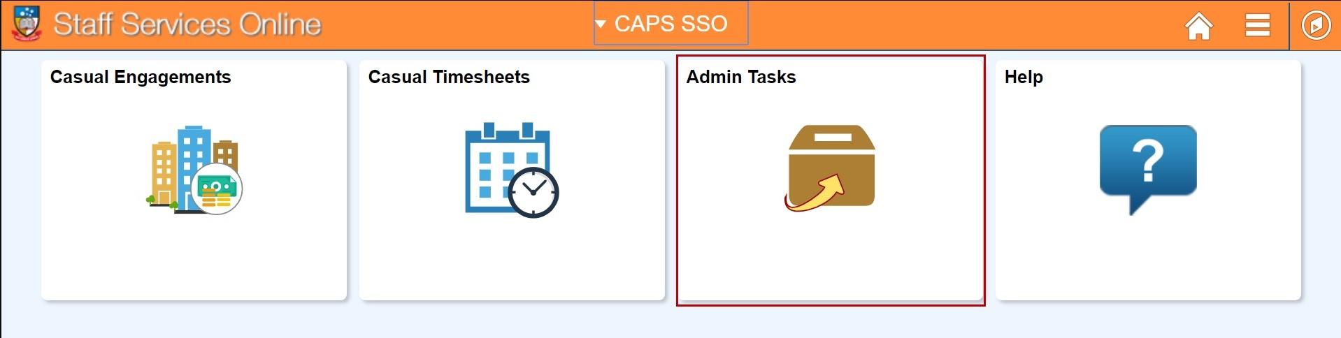 Admin tile in SSO