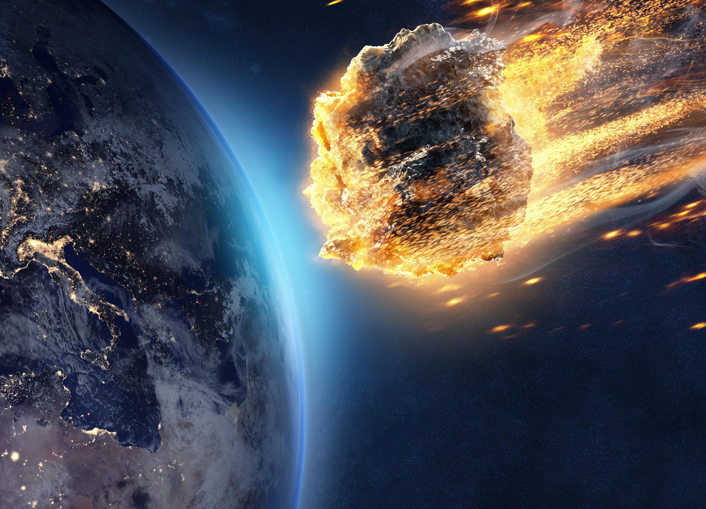 meteorite in space