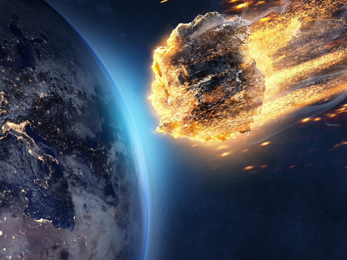 meteorite in space