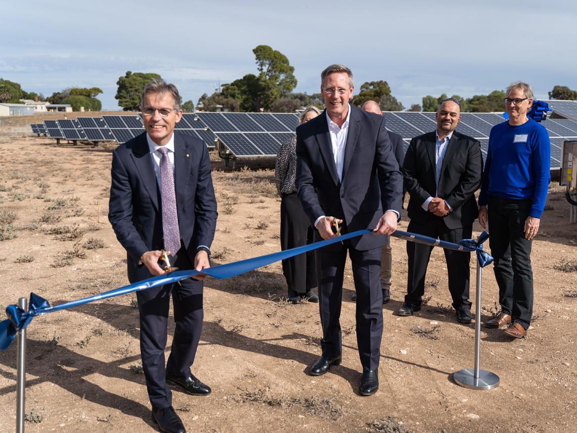 Cutting the ribbon at the Roseworthy Solar project 