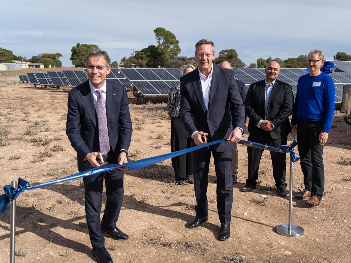 Cutting the ribbon at the Roseworthy Solar project