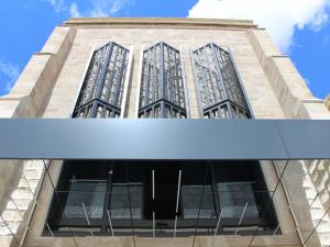 Photo of the newly restored Elder Hall facade