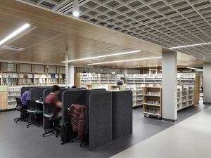Photos of students studying in the Barr Smith Library