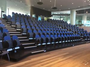 Photo showing G030 set up lecture-style with tiered seating