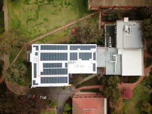 Charles Hawker building solar panels birds eye view