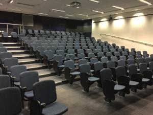 Photo of a refreshed lecture theatre room in the Napier building