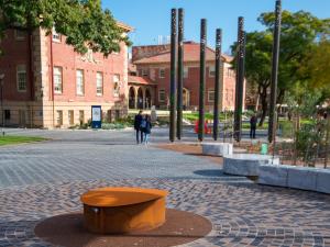 Kaurna Learning Circle and paving on Western Drive