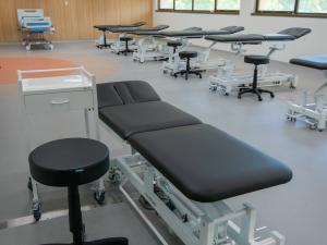 Physiotherapy treatment room with windows