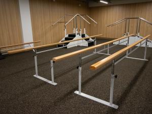 Walking frames in physiotherapy rehabilitation gym