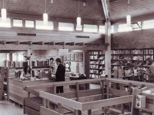 Union House bookshop interior 1970s with people