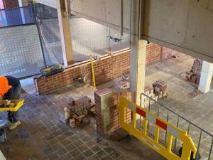 Union House Upgrade Progress 18 July 2022 view from balcony to breezeway