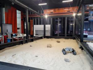 Space Resource & Rover Lab landscape simulation table with rover  