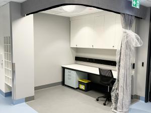 Integrative Bioimaging Facility interior corner room with curtain