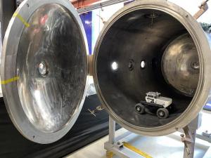 Regolith vacuum chamber in the EXTERRES Lab