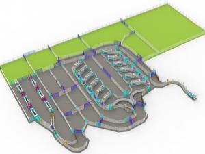 Architectural drawing of cattle and sheep yard