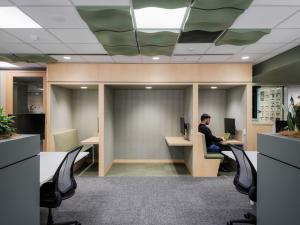 HDR Hub with student sitting in booth