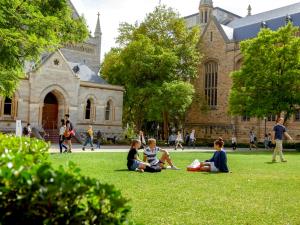 Goodman Lawns with Elder and Bonython Hall