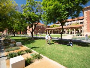 The Cloisters and lawned area