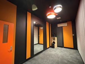 Madley rehearsal room painted orange
