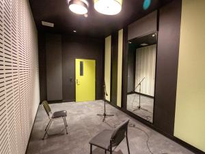 Madley rehearsal room painted yellow