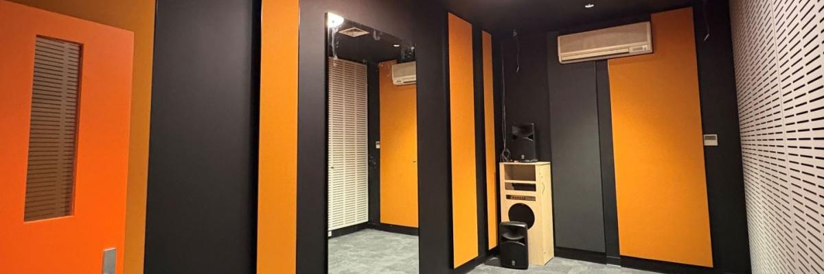 Madley rehearsal room painted orange