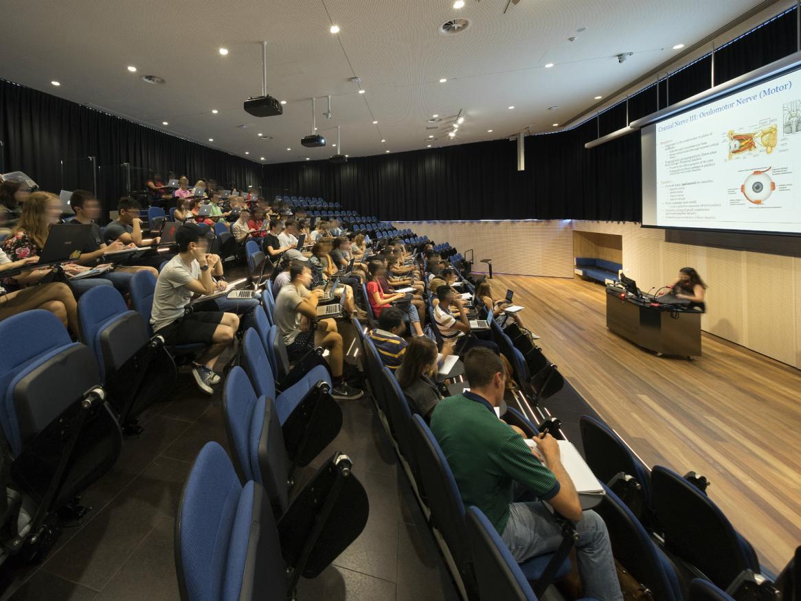 Photo of a lecture in the AHMS G030 lecture theatre