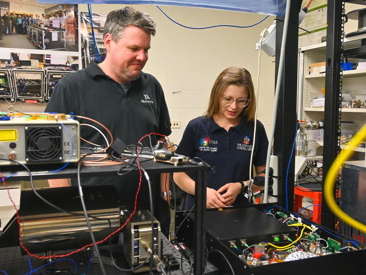 Dr Fred Baynes and Liz Optical Atomic Clock Lab at IPAS