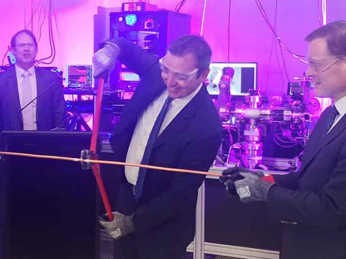 'ribbon' cutting by Premier Steven Marshall