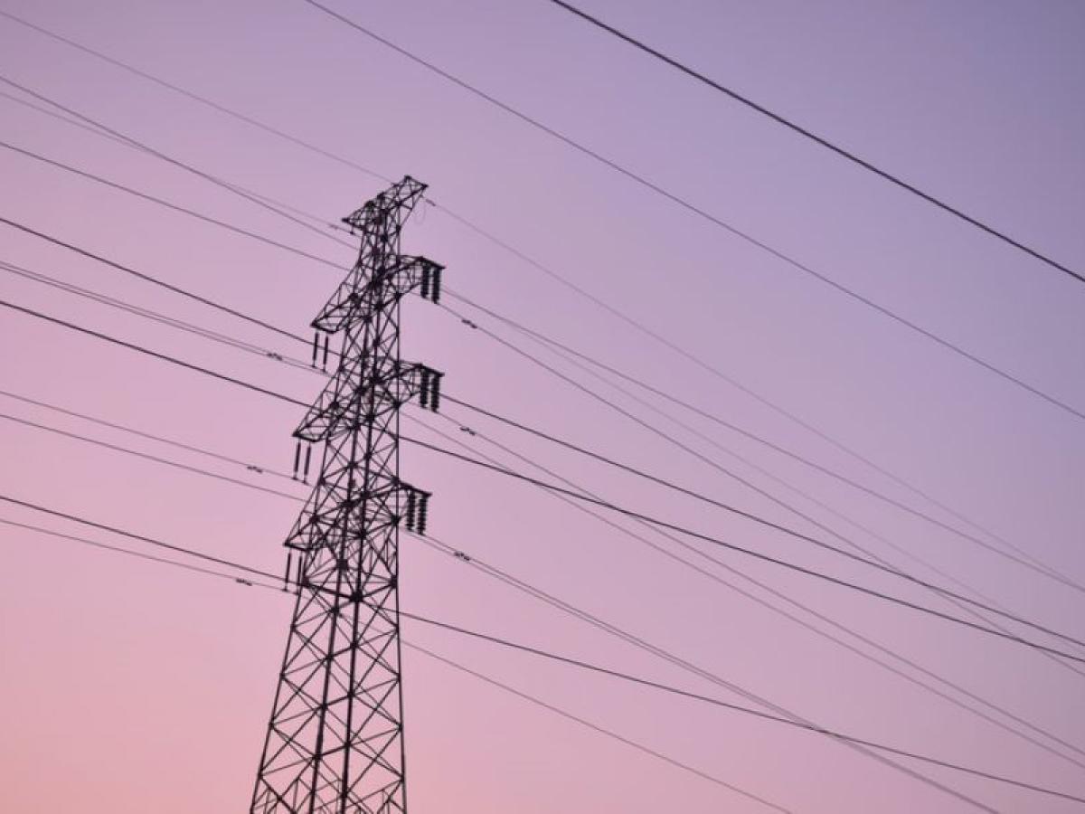 Electricity pylon sunset