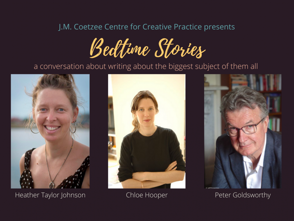 banner image with title Bedtime Stories and photos of Heather Taylor Johnson, Chloe Hooper and Peter Goldsworthy