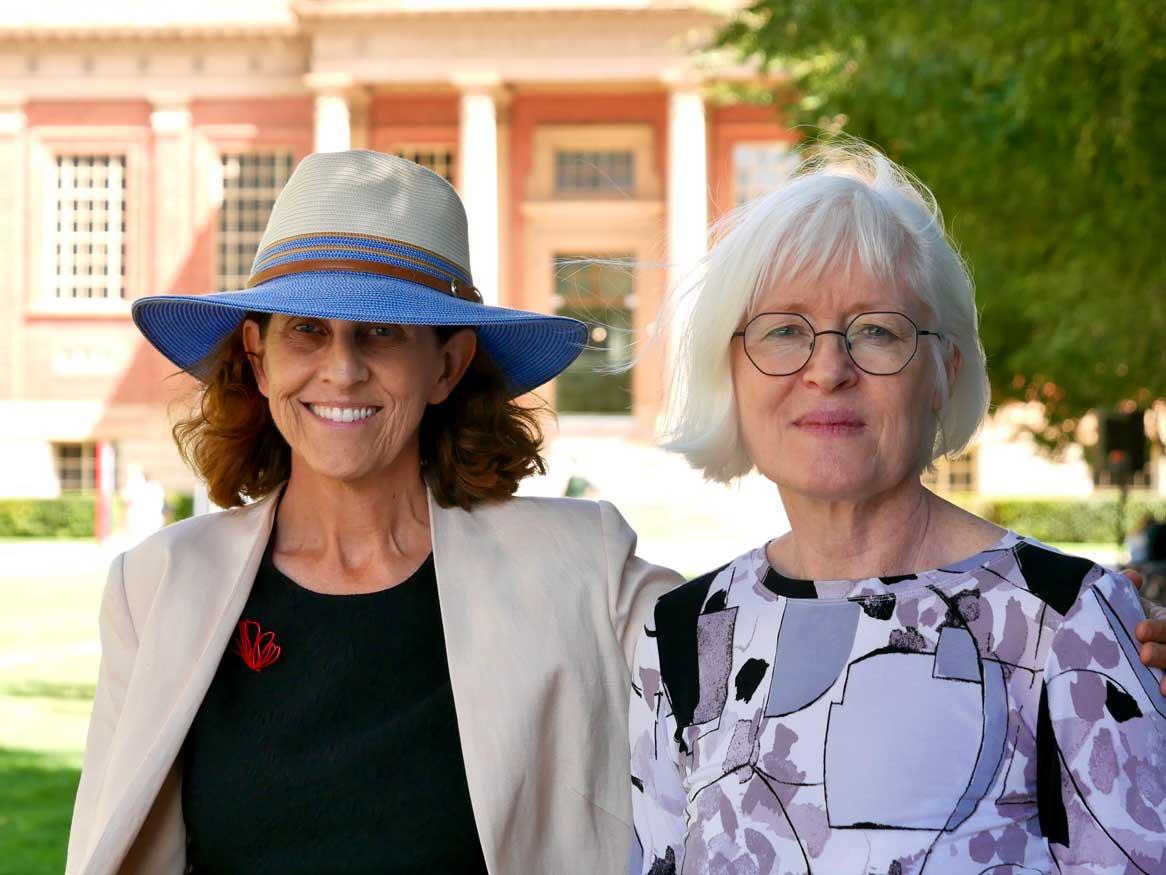 Director of the JM Coetzee Centre for Creative Practice, Professor Anne Pender (left) with Dr Christina Thompson.