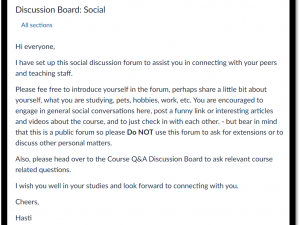 Discussion board - social