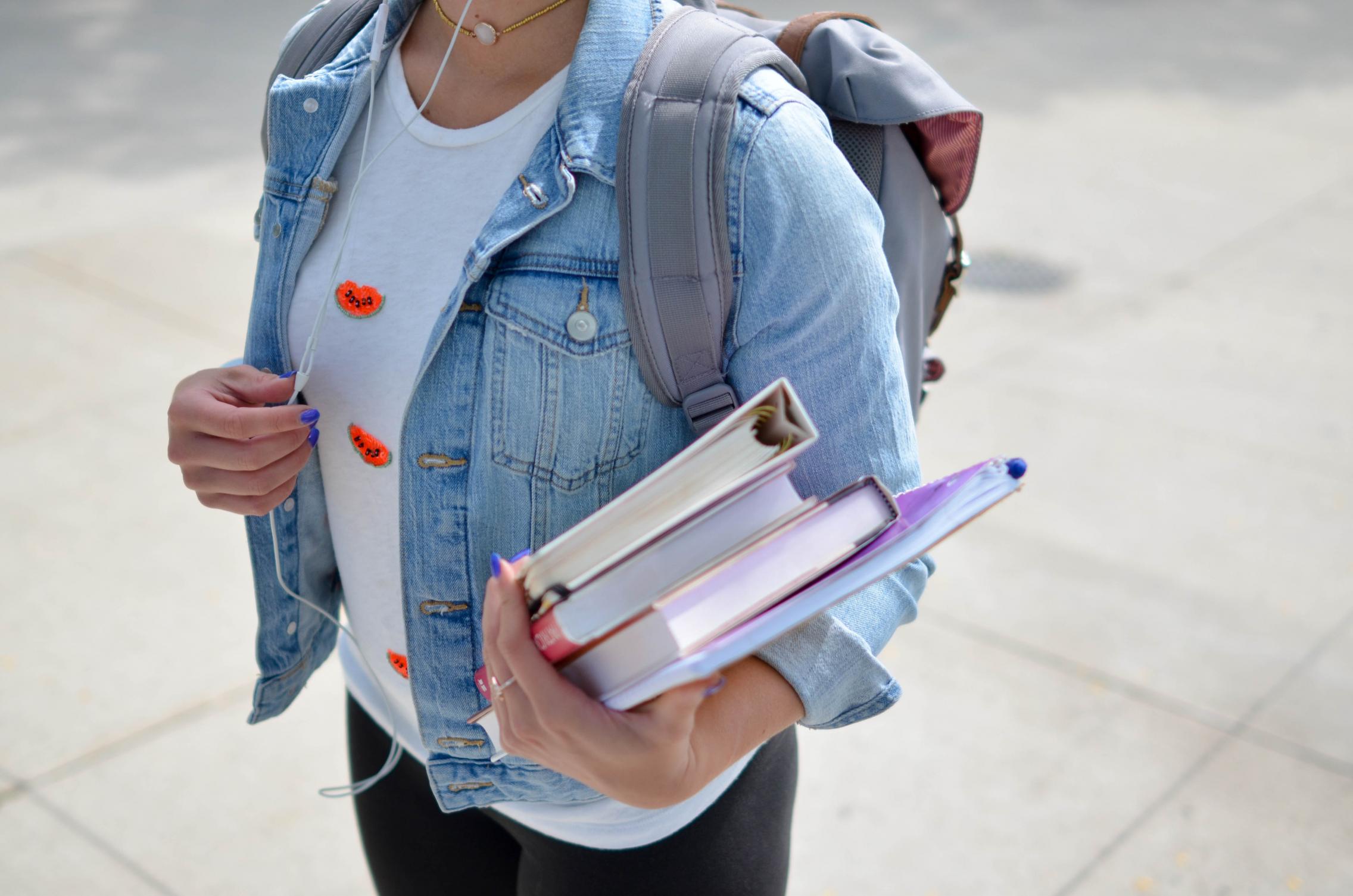 A student with books