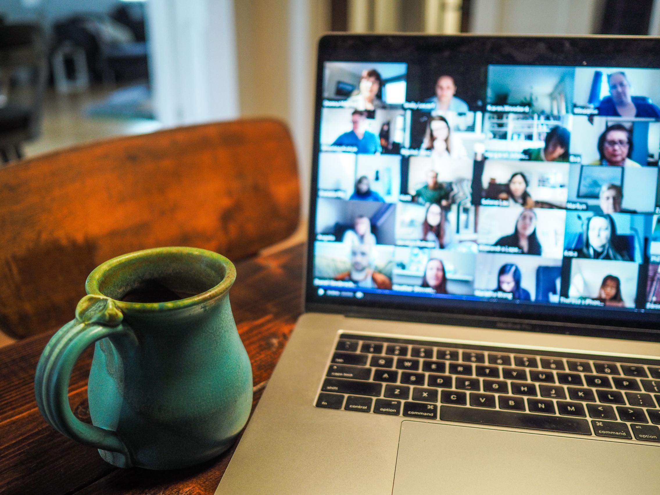 Laptop and Zoom meeting