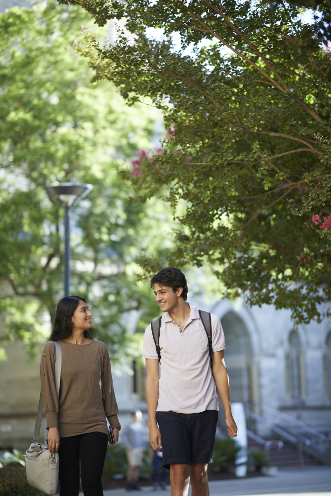 Students walking