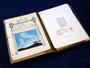 The title page of the Aurora Australis book, splayed open