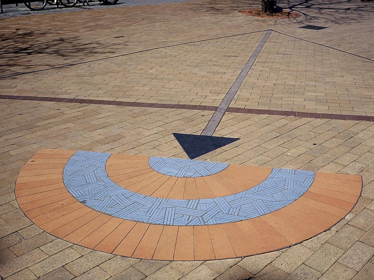 Hossein Valamanesh, Target Practice, 1987, bricks, terracotta tiles, granite, jarra wood