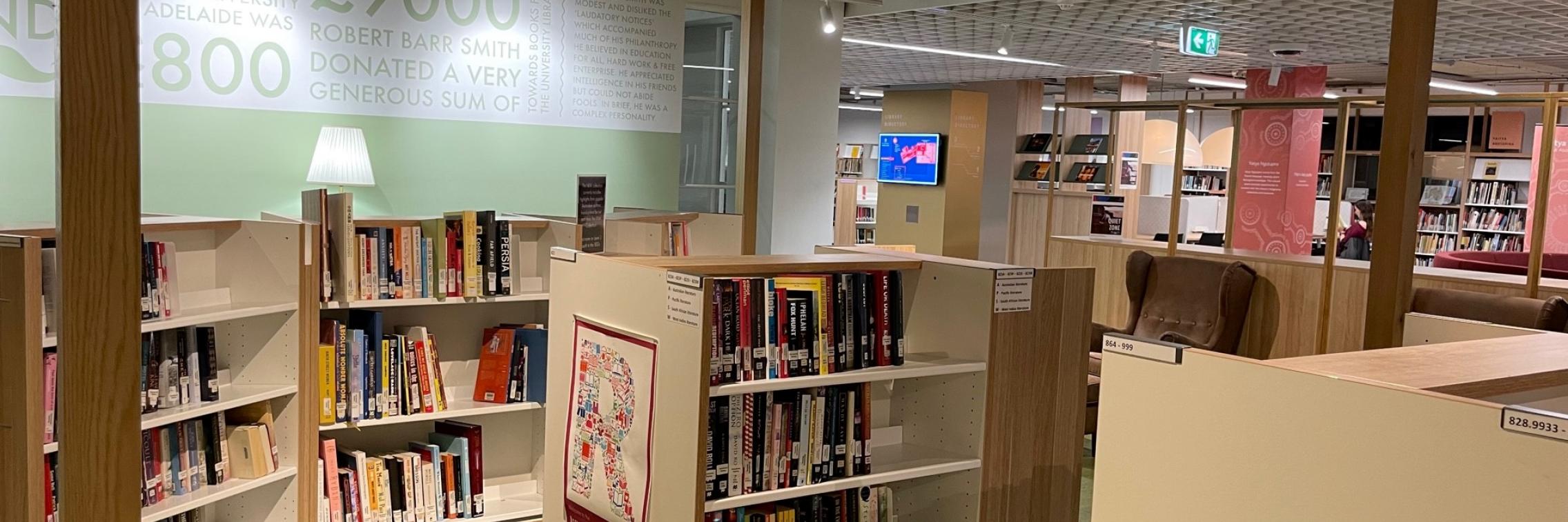 Book shelves with books on them