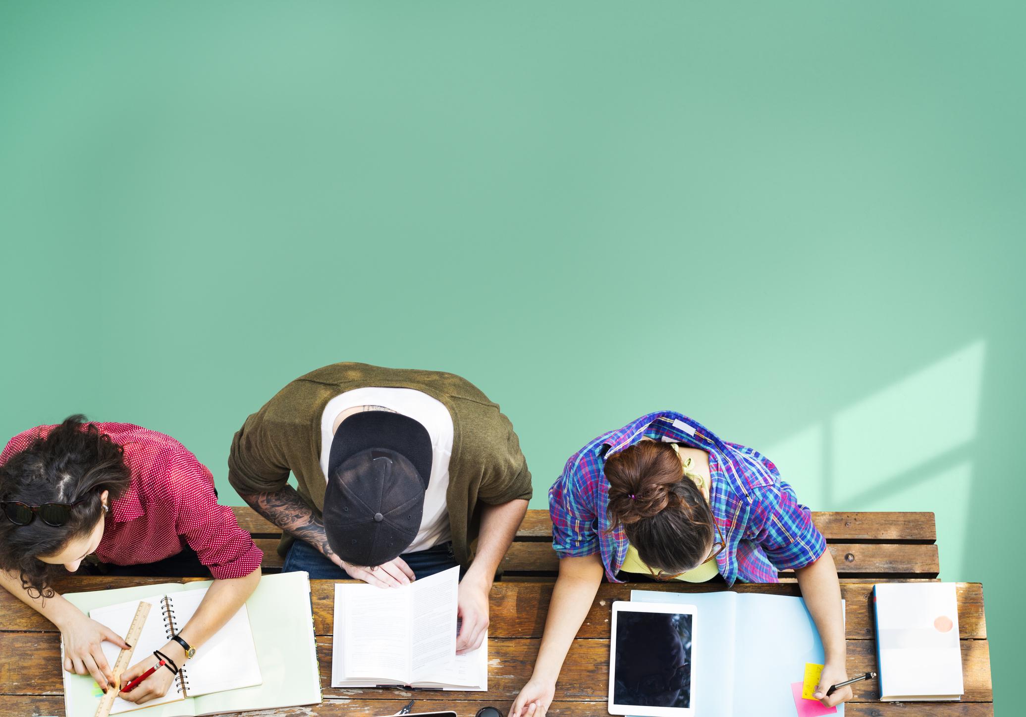 Photo of students studying