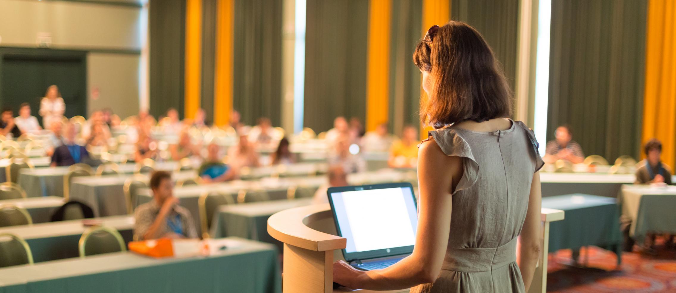 Photo of a lecturer giving a class