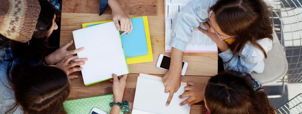 Group of students studying