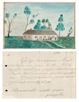 Piltawodli School and Letter by Pitpauwe, boy aged 12 years (1843)